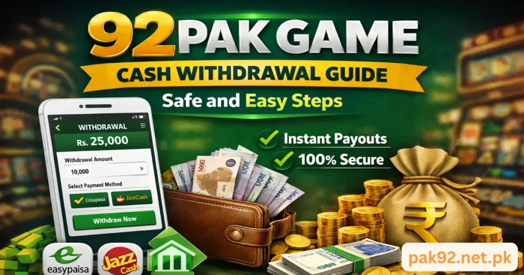 Withdraw on 92Pak Game